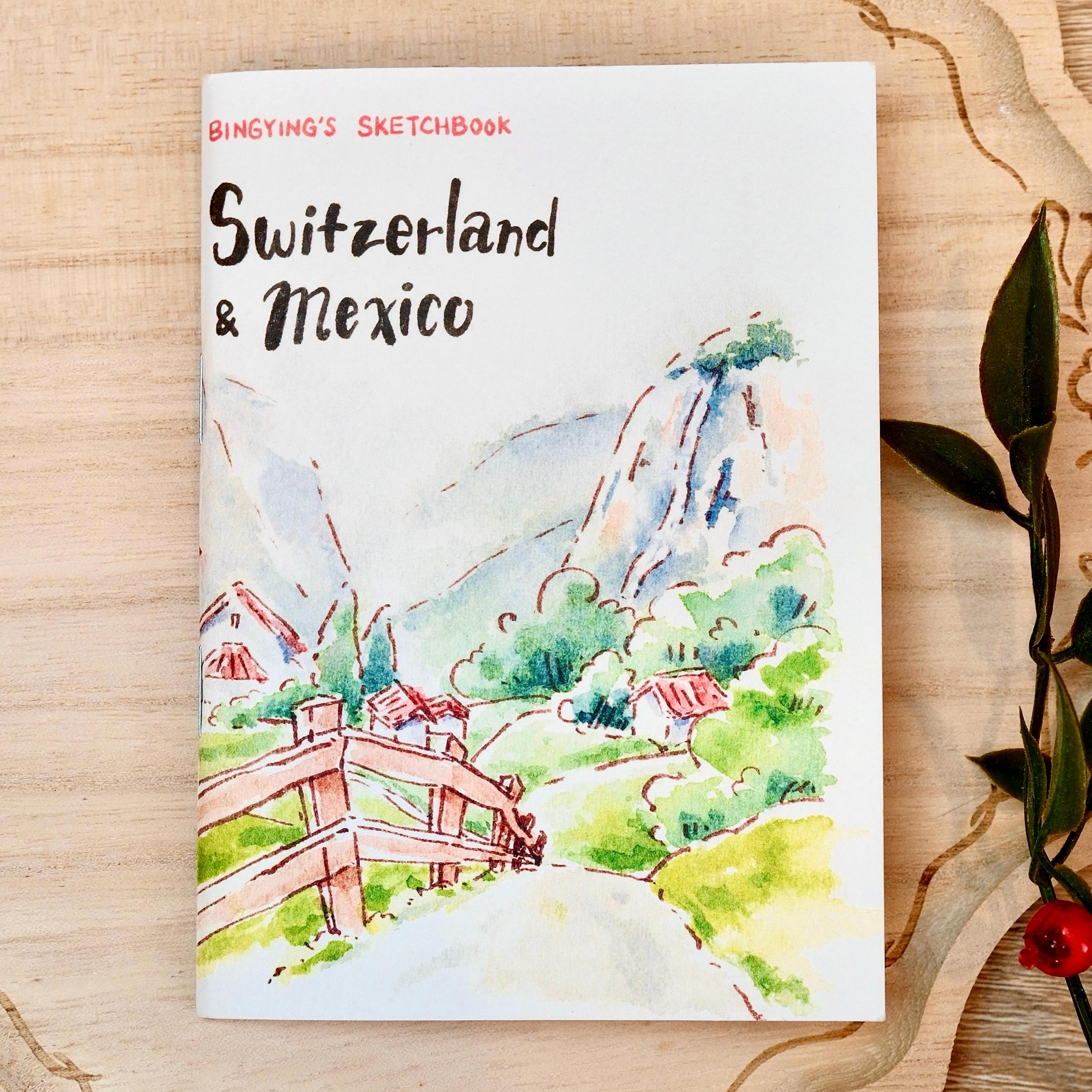 Mini Art Zine: Switzerland & Mexico Travel Sketchbook – Bingying Art