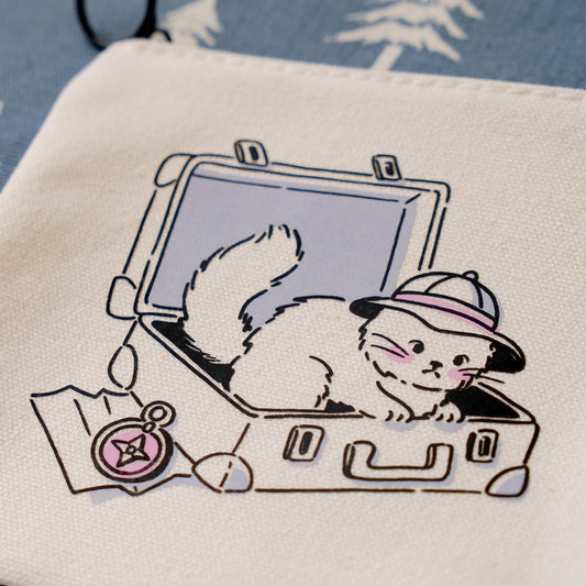 Pesky Kitty Canvas Zipper Pouch: Travel Buddy