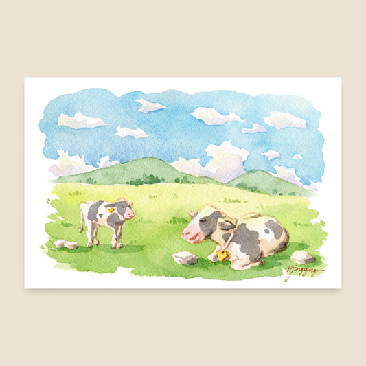 Postcard: Farm in Nagano, Japan