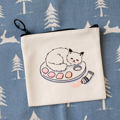 Pesky Kitty Canvas Zipper Pouch: Art Buddy