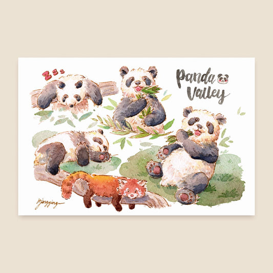 Postcard: Pandas Chillin'