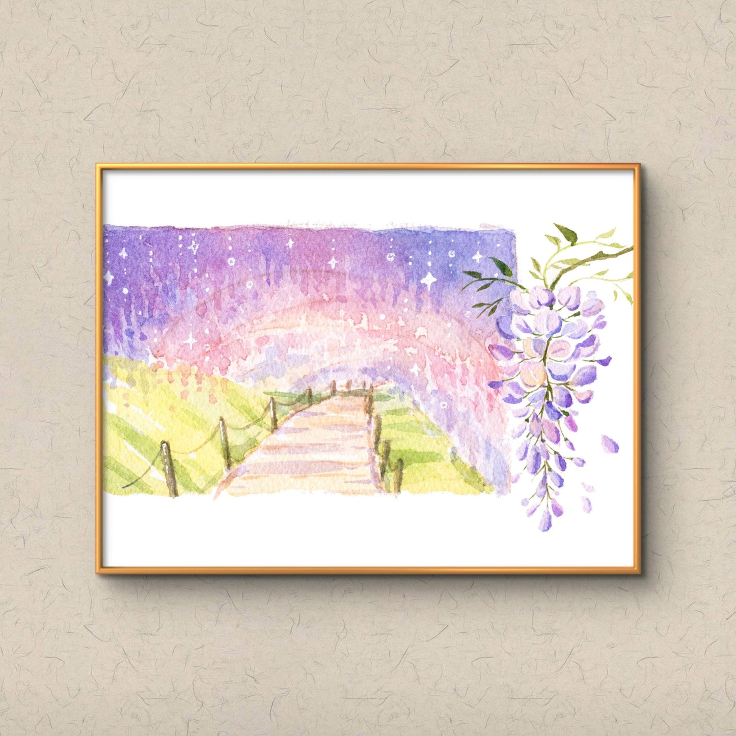 Signed Giclee Print: Wisteria Garden in Kyushu, Japan