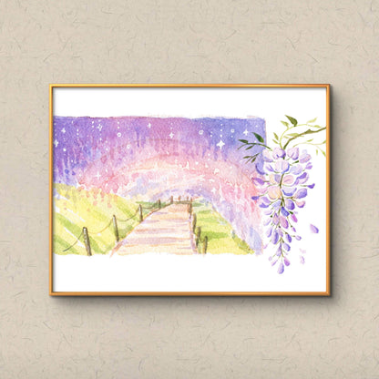 Signed Giclee Print: Wisteria Garden in Kyushu, Japan