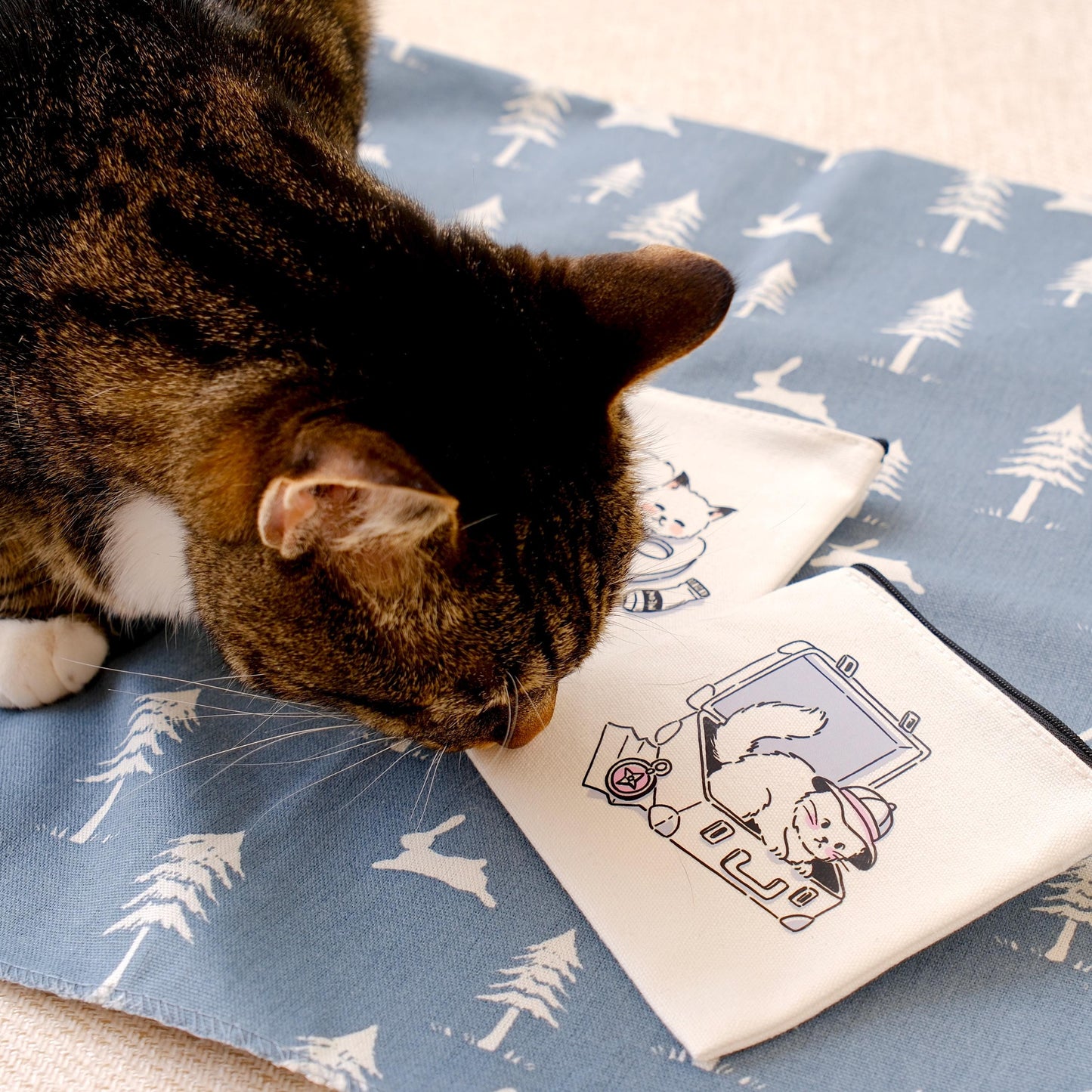 Pesky Kitty Canvas Zipper Pouch: Travel Buddy