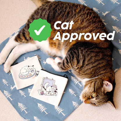 Pesky Kitty Canvas Zipper Pouch: Art Buddy