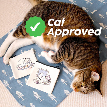 Pesky Kitty Canvas Zipper Pouch: Travel Buddy