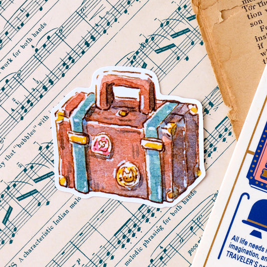 Vinyl Sticker: Retro Suitcase