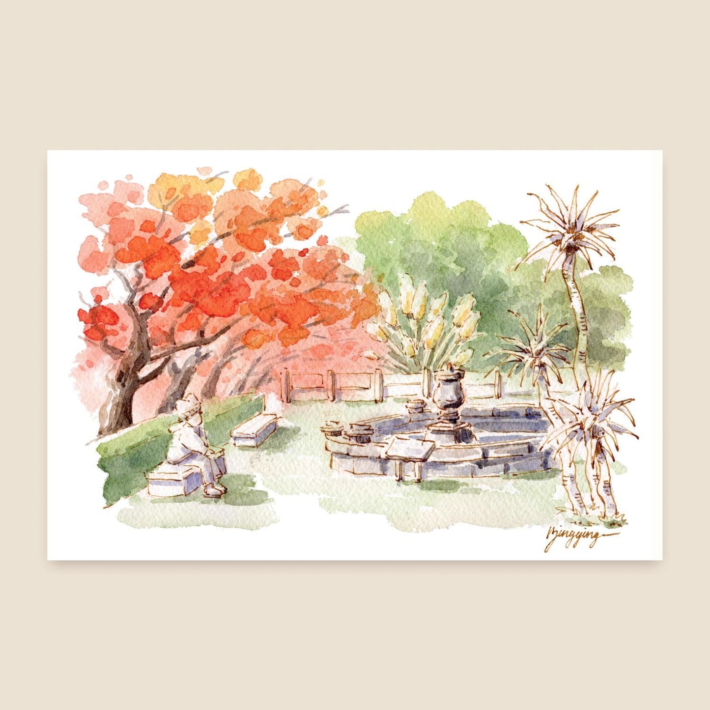 Postcard: Fall in Tokyo - Maple Trees in Koishikawa Botanical Garden