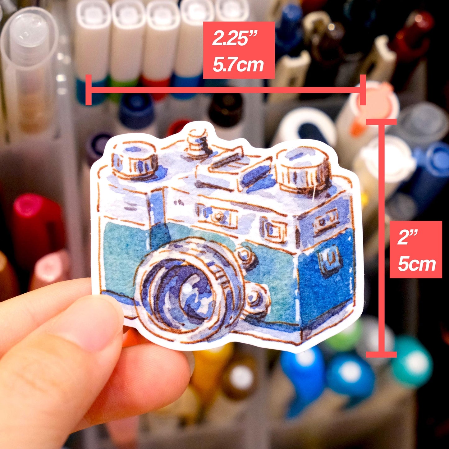 Set of 5 Vinyl Stickers: Vintage Stationery & Travel Collection