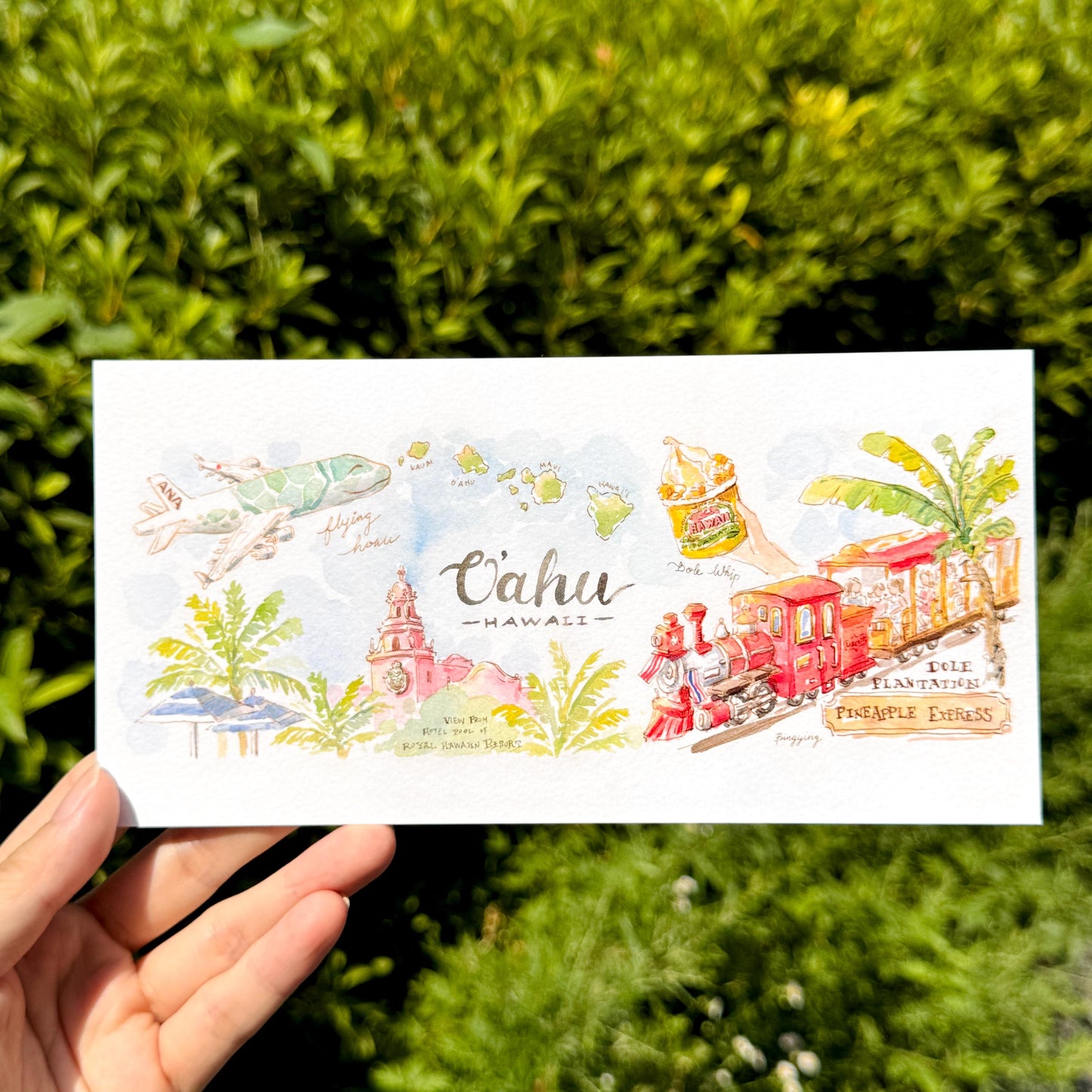 Oversized Postcard: Scenes from Oahu, Hawaii