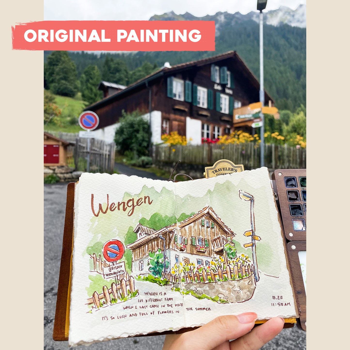 Postcard: Chalet in the Swiss Alps