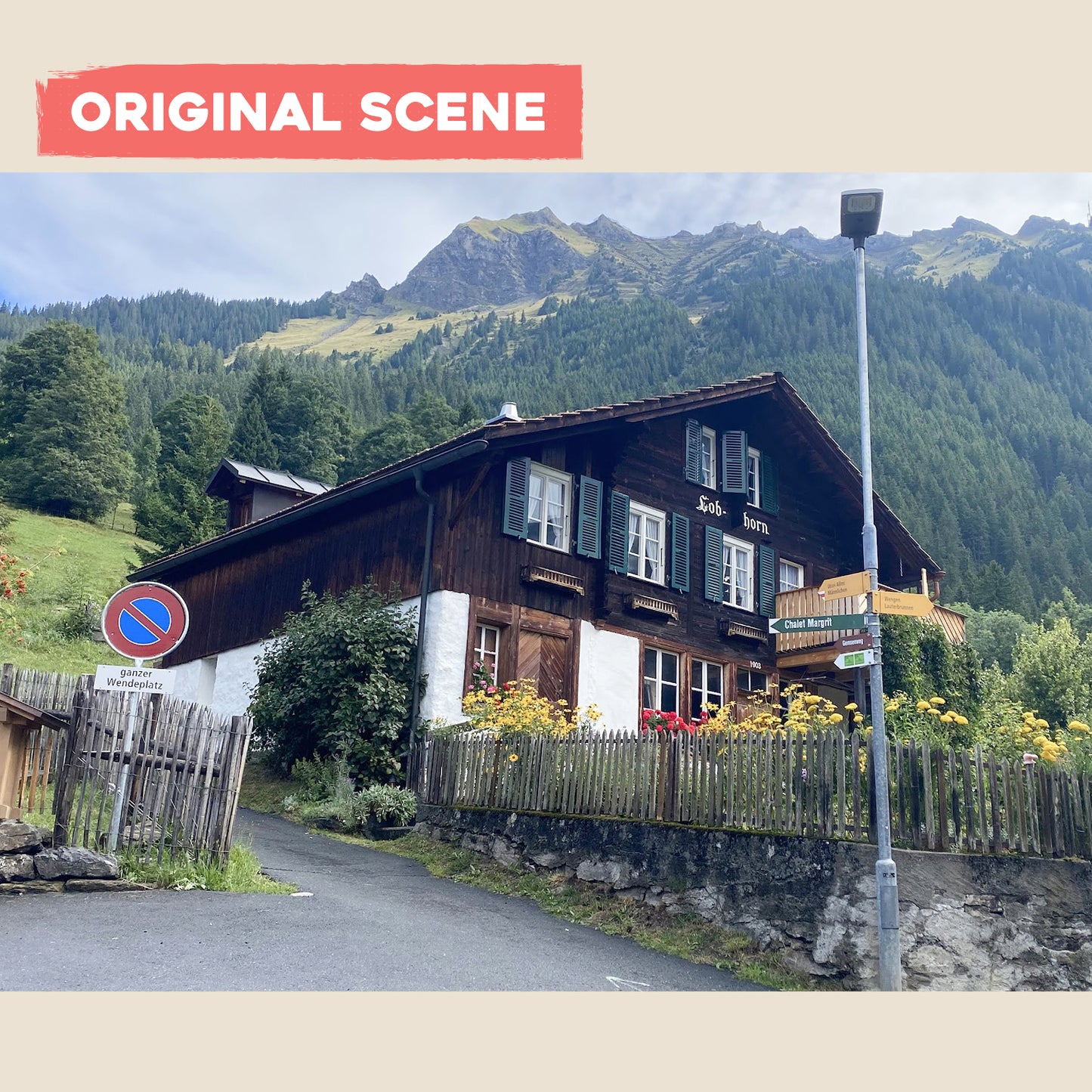 Postcard: Chalet in the Swiss Alps