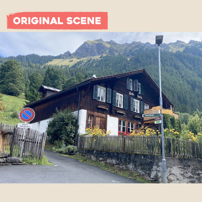 Postcard: Chalet in the Swiss Alps