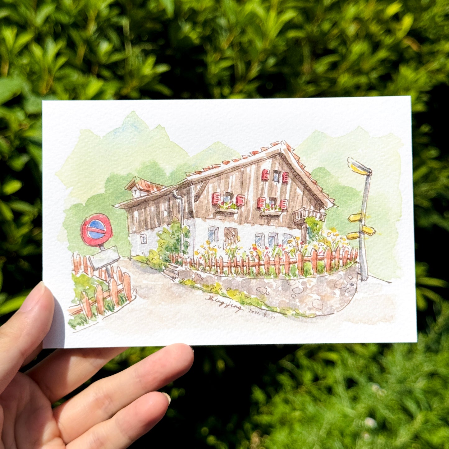 Postcard: Chalet in the Swiss Alps