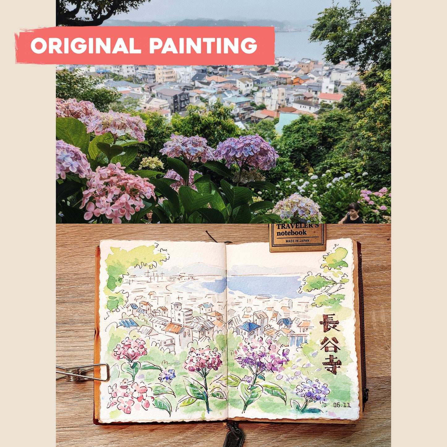 Postcard: Hydrangea Flowers in Kamakura, Japan