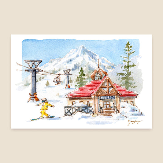 Postcard: Snowboarding in Hokkaido, Japan