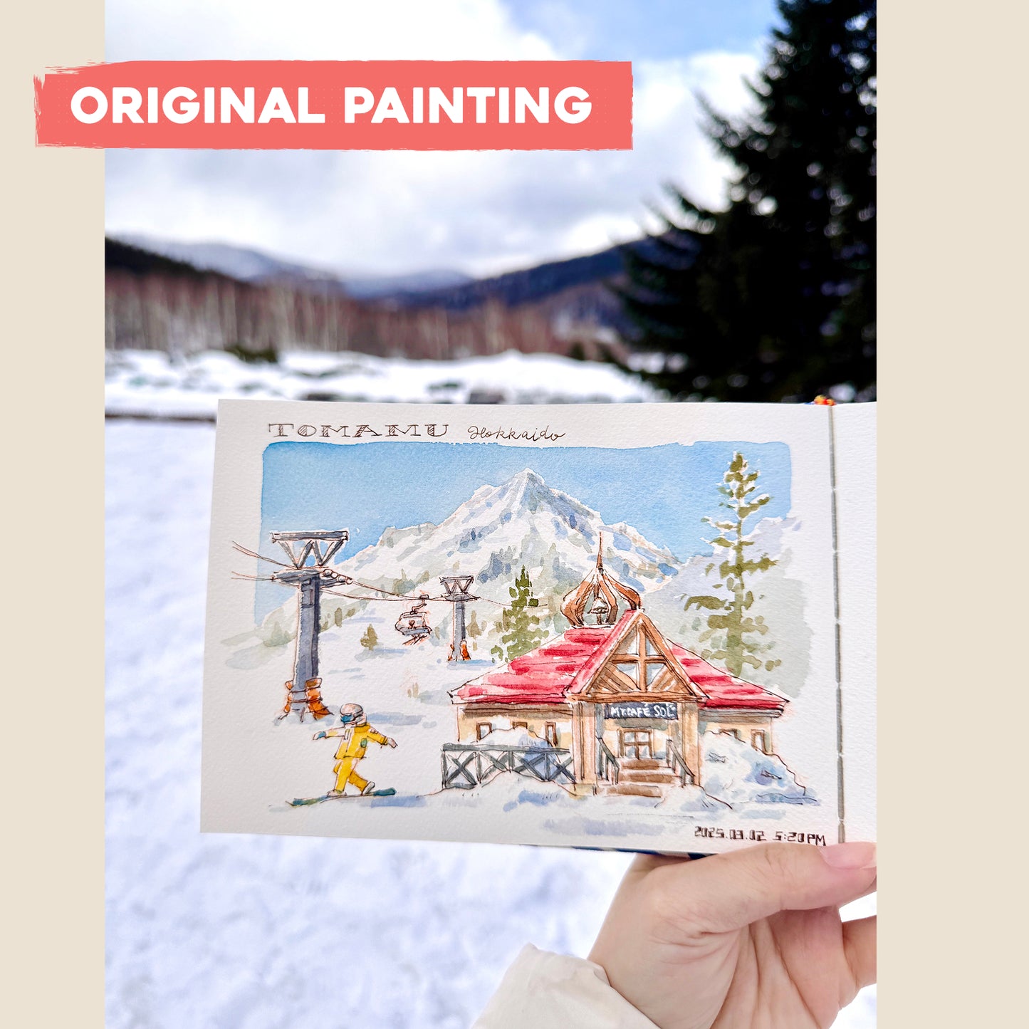 Postcard: Snowboarding in Hokkaido, Japan