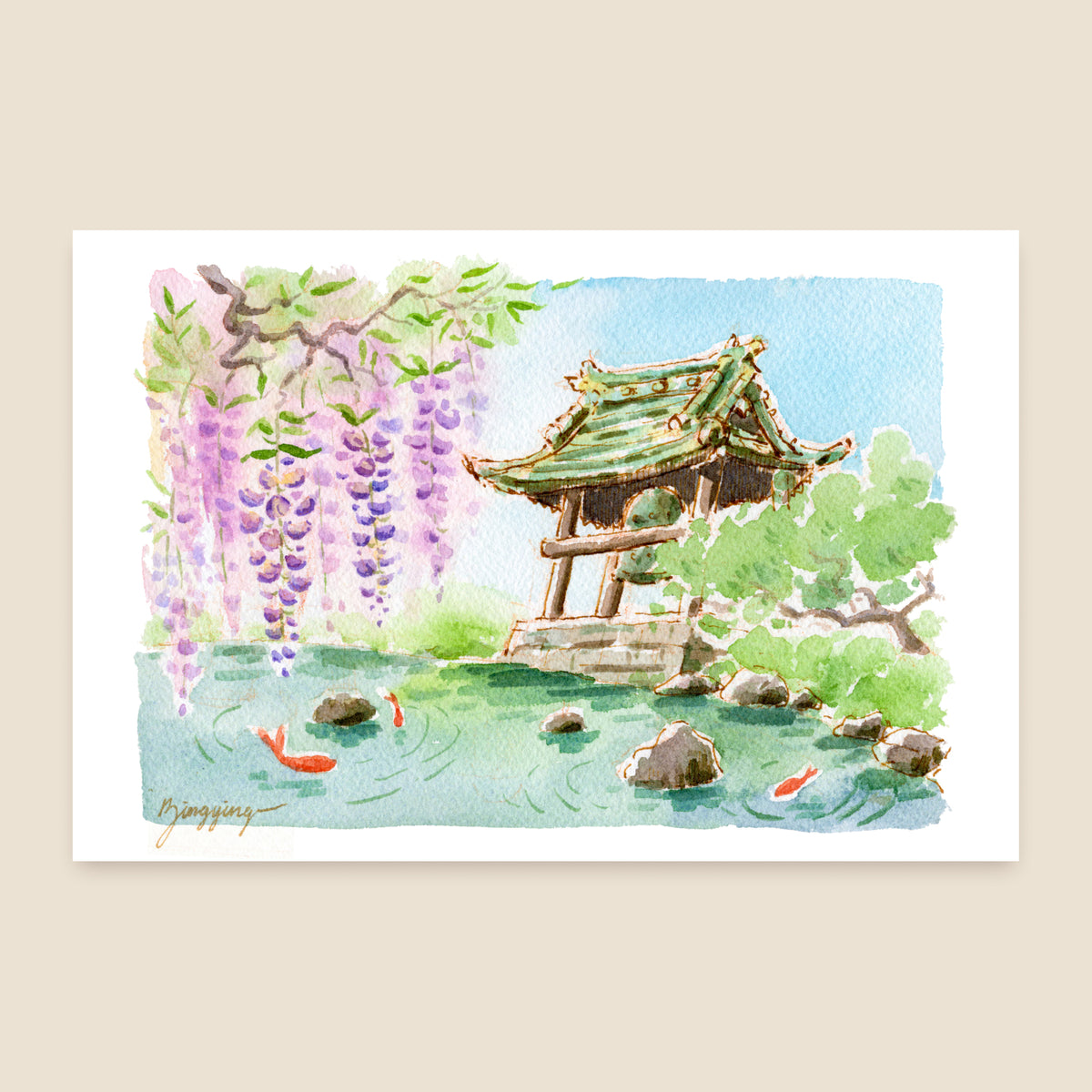 Postcard: Wisteria Temple