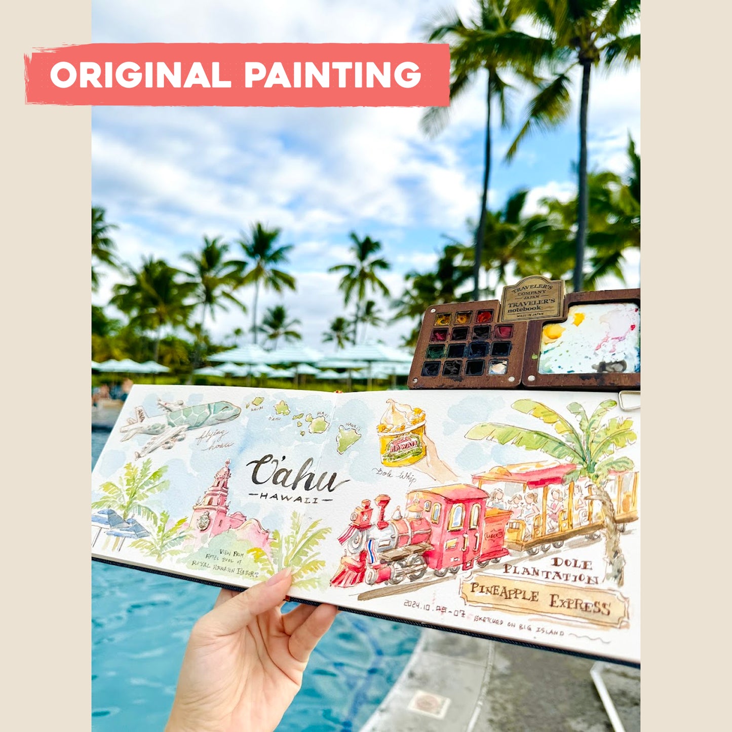 Oversized Postcard: Scenes from Oahu, Hawaii