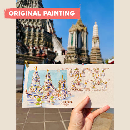 Oversized Postcard: Scenes from Bangkok: Wat Arun & Tuk-Tuk