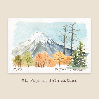 Scenes from Japan: Set of 5 Watercolor Postcard Prints