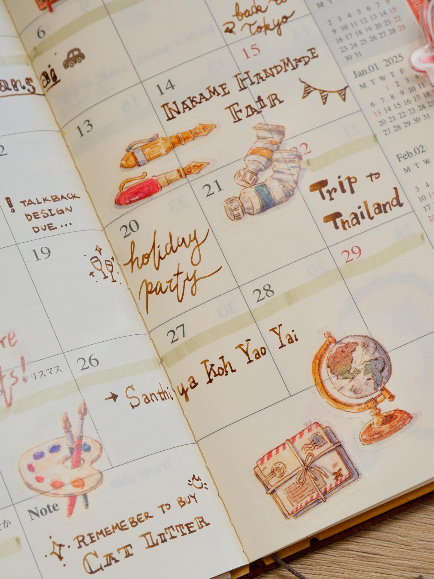 Washi Sticker Sheet: Vintage Stationery & Travel Collection