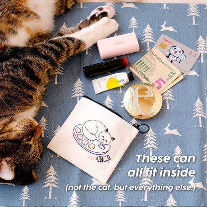 Pesky Kitty Canvas Zipper Pouch: Art Buddy