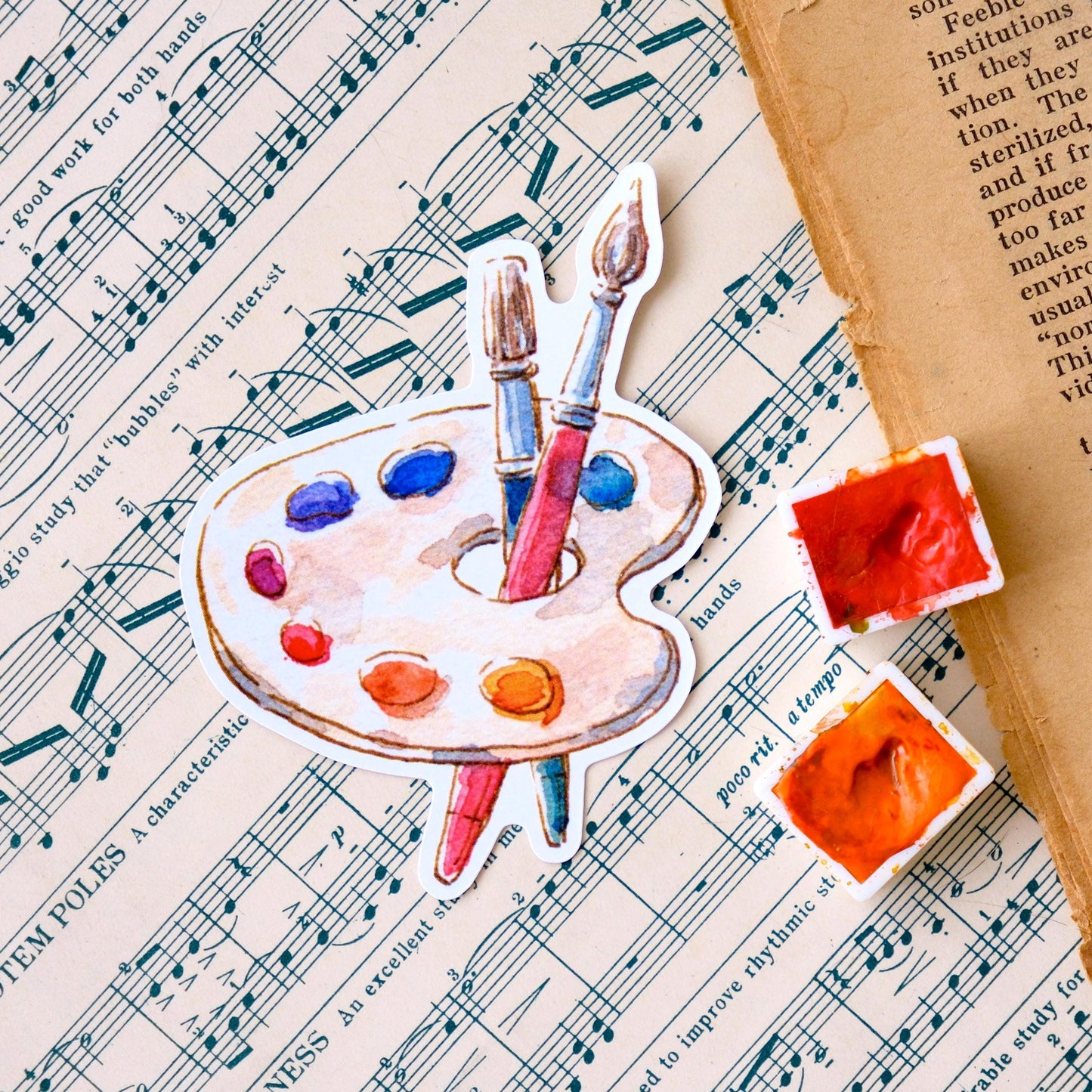 Set of 5 Vinyl Stickers: Vintage Stationery & Travel Collection