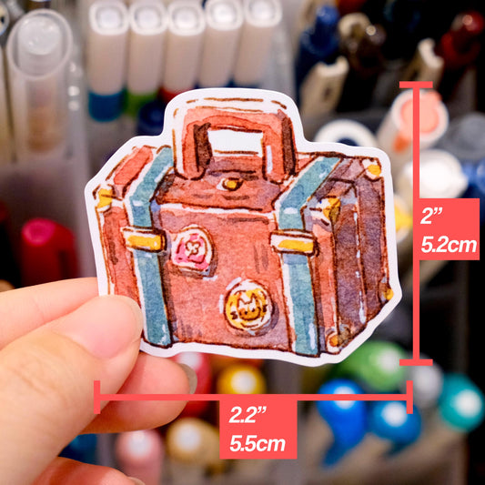Vinyl Sticker: Retro Suitcase