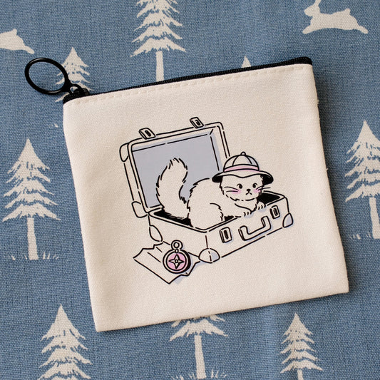 Pesky Kitty Canvas Zipper Pouch: Travel Buddy