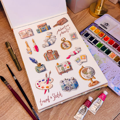 Vinyl Sticker: Retro Suitcase