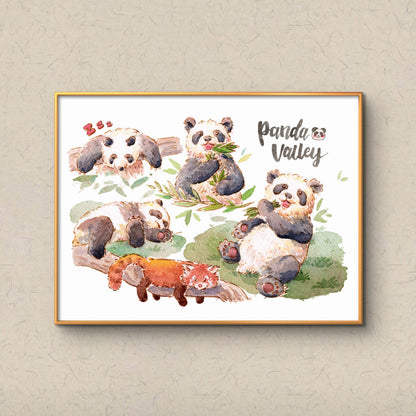 Signed Giclee Print: Pandas Chillin'
