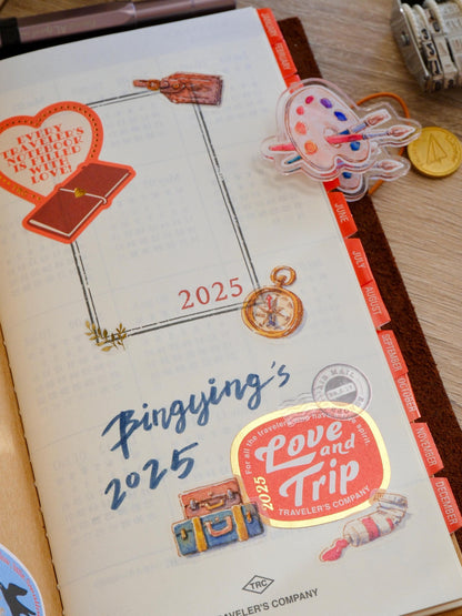 Washi Sticker Sheet: Vintage Stationery & Travel Collection
