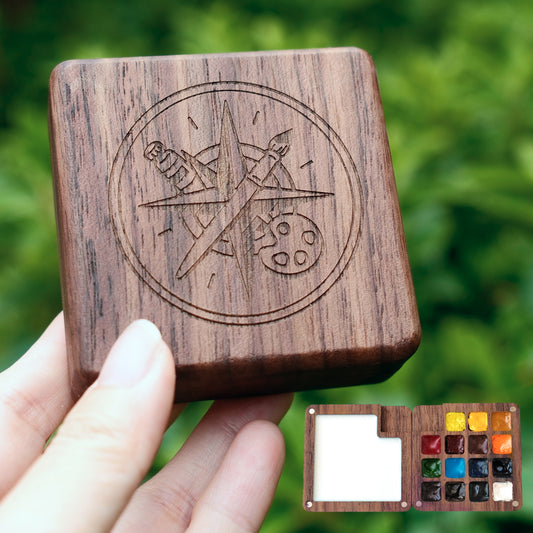 [Ships 10/10~] Travel Watercolor Palette with Original Art Engraving