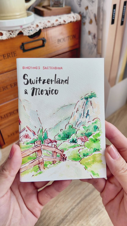Mini Art Zine: Switzerland & Mexico Travel Sketchbook