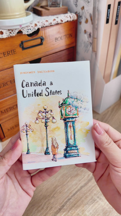 Mini Art Zine: Canada & United States Travel Sketchbook