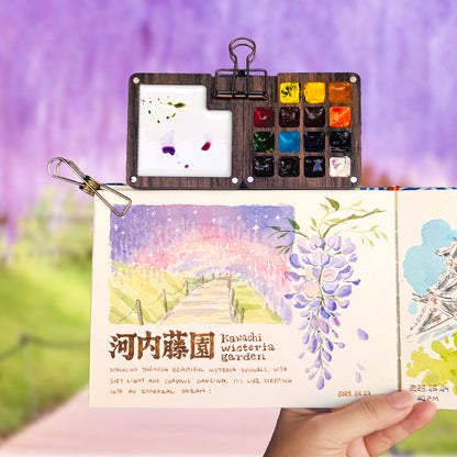 PRE-ORDER: Travel Watercolor Palette with Original Art Engraving