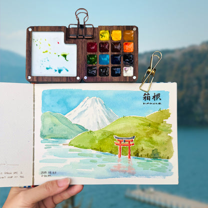 PRE-ORDER: Travel Watercolor Palette with Original Art Engraving